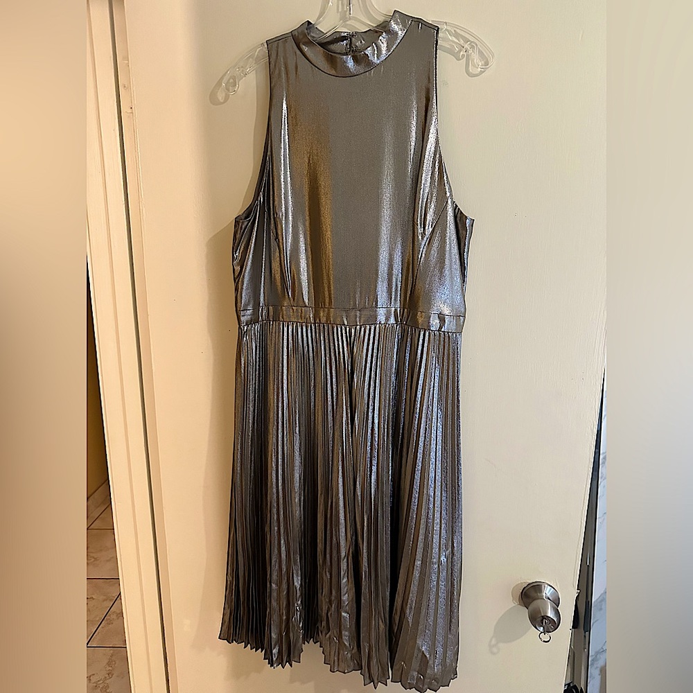 Metallic midi dress